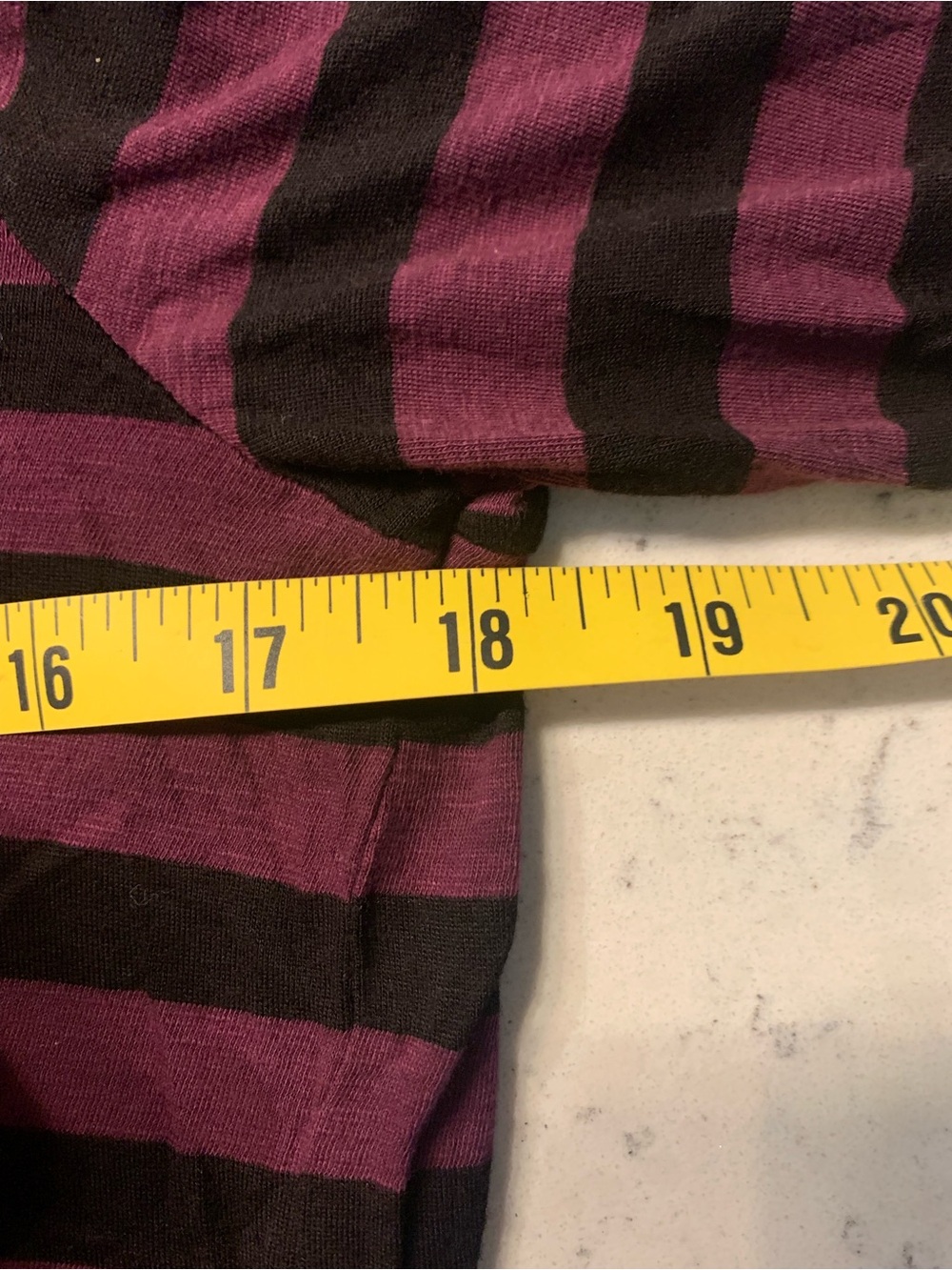 Michael Stars Plum and Black Supima Cotton Slub Stripe Long Sleeve Top NWT - OS - Picture 6 of 7